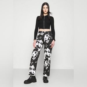 Topshop Jeans *NWT* Cow Print Straight Leg Denim SZ 0/24P